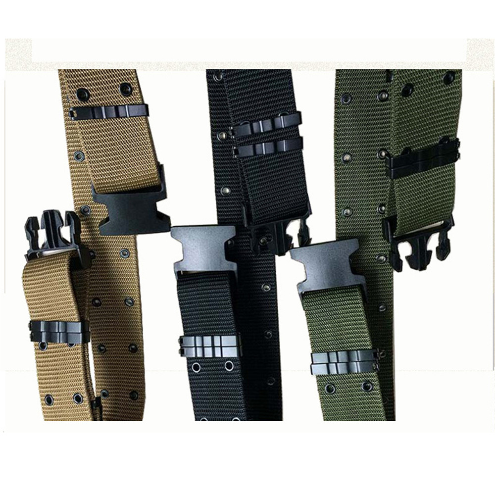 & Military Tactical Nylon Waistband Sport Belt With Plastic Buckle Outdoor Military Army Fan Adjustable Hook & Loop Waistband