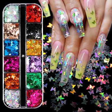 Butterfly Nail Sequins Glitter Style Moon Flakes Paillette Iridescent Maple Leaf Decoration 3d Nail Art Sequins Nail art