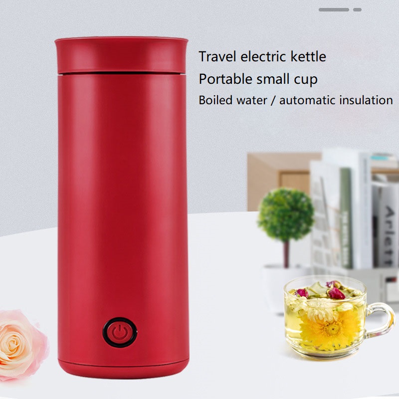 Portable Mini Electric Kettle Water Thermal Heating Boiler Travel Stainless Steel Tea Pot Coffee Milk Boiling Cup
