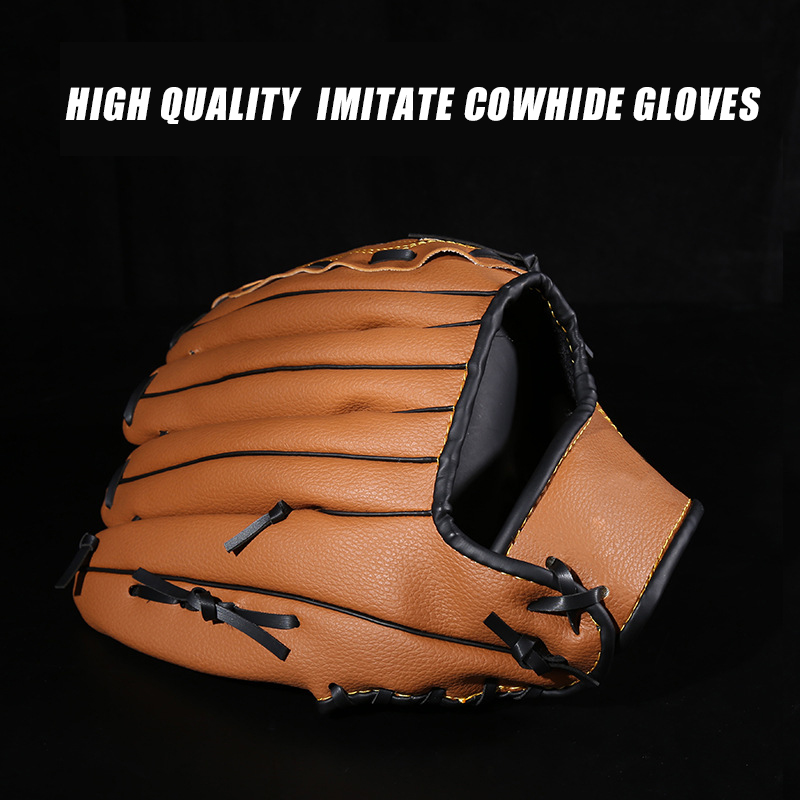 Baseball Bat Gloves Adult Kids Thick Imitate Cowhide Glove Outdoor Sports Softball Practice Baseball Gloves Size 10.5/11.5/12.5