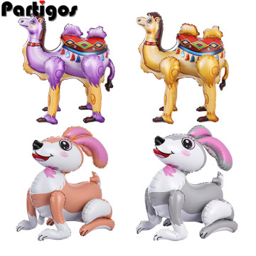 1pcs cute 4D Camel Rabbit balloons Assemble walking animal balloons for birthday party decorations kids Rabbit toys foil globos