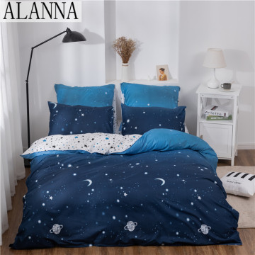 Alanna X-1016 Printed Solid bedding sets Home Bedding Set 4-7pcs High Quality Lovely Pattern with Star tree flower