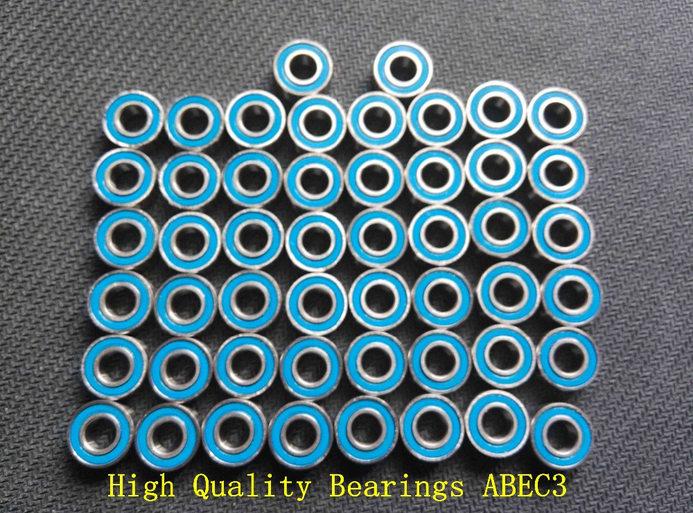 Free shipping 5X11X4 50PCS MR115 2RS ABEC3 Blue Rubber Seals bearing 5x11x4mm Model bearing Motor bearing