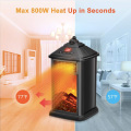 Portable Fireplace Electric Heater 800W with Adjustable Thermostat Overheat Protection AUG889