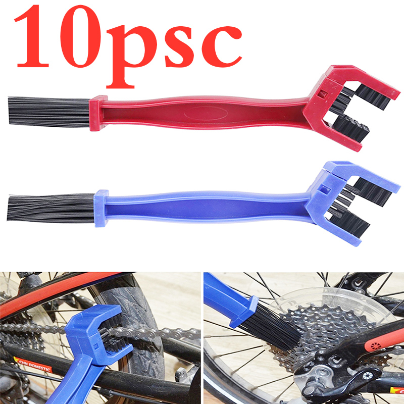10 pcs set Cycling Motorcycle Bicycle Chain Clean Brush Washer Cleaner Gear Grunge Plastic Bisiklet Tools Kits Cleaner Scrubber