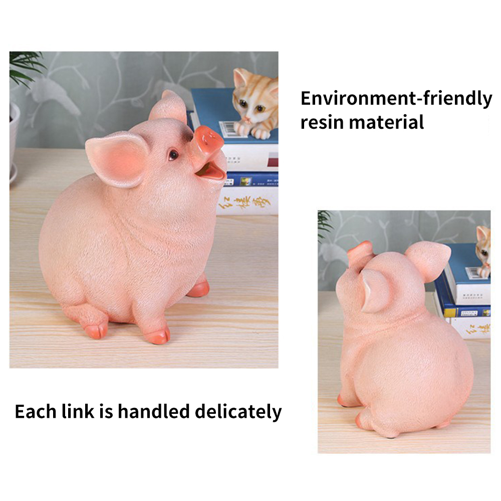 Cartoon Resin Pig Piggy Bank Coin Bank Money Box Saving Pig Shaped Coins Container Home Decoration Cute Money Box Series