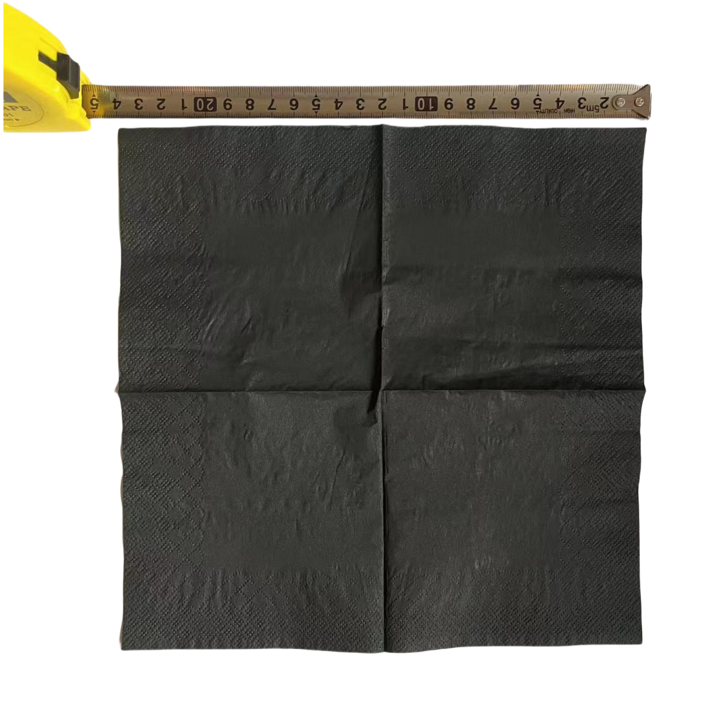 black napkin 24x24 1 4 fold