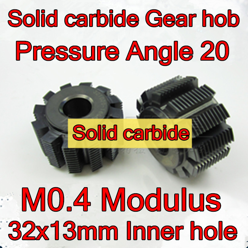 M0.4 Modulus 1pcs 32x13mm Inner hole Pressure Angle 20 Solid carbide Gear hob