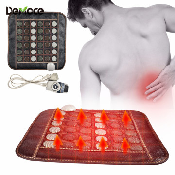 Massage Cushion Natural Jade Stone Pads Massage Heating Mat Infrared Tourmaline Stone Seat Pad Car Massage Electric Massage Mat