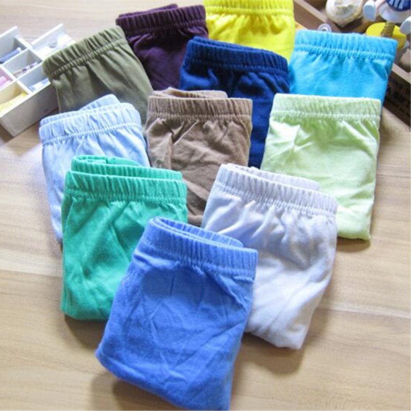 5pc Baby Boys Solid Color Panties Briefs Kids Underwear Children Underpants Suit 1-12 Years