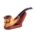 New Resin Pipe Lion Head Shaped Tobacco Smoking Pipe Grinder Crusher Pipes Imitation Wooden Pipes
