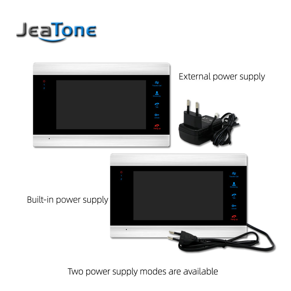 Jeatone 7 Inch Monitor 1200TVL Doorbell Camera Video Intercom System for House Ship from Russian Motion Detection Access Control