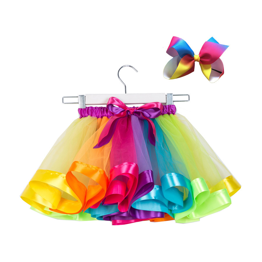 2020 New Tutu Skirt Baby Girl Clothes 12M-8Yrs Colorful Mini Pettiskirt Girls Party Dance Rainbow Tulle Skirts Children Clothing