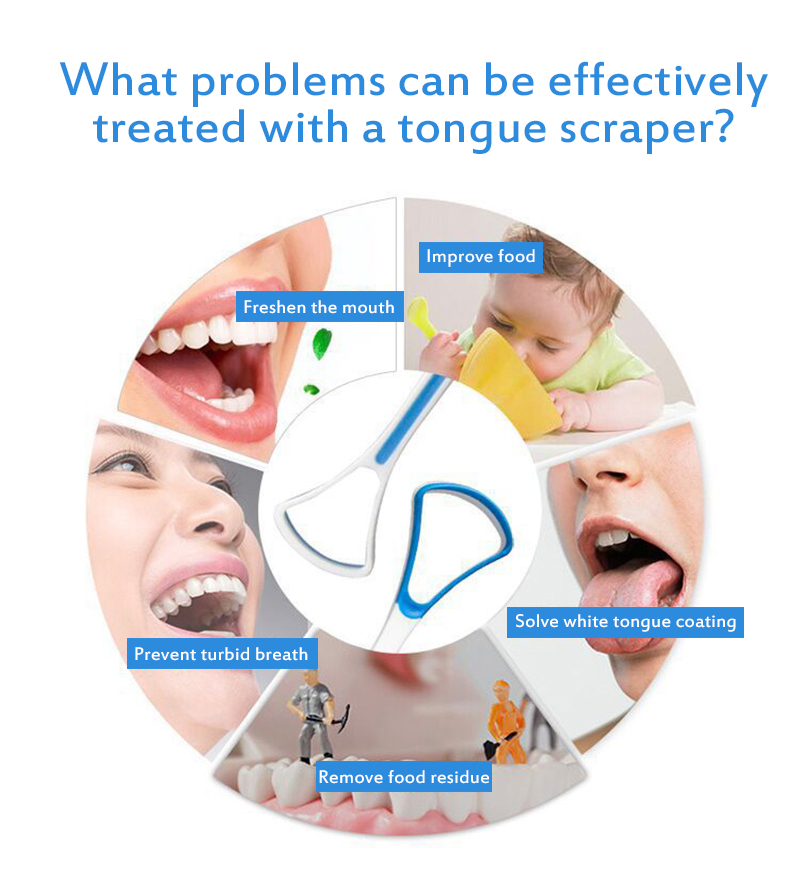 1Pc Tongue Cleaner Plastic Scraper Tounge Oral Mouth Hygiene Care Food-grade Material Random Color