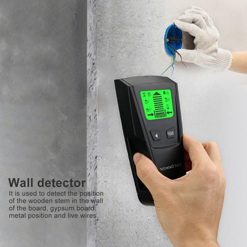 New 3 In 1 Metal Detector Find Metal Wood Studs AC Voltage Live Wire Detect Wall Scanner Electric Box Finder Wall Detector