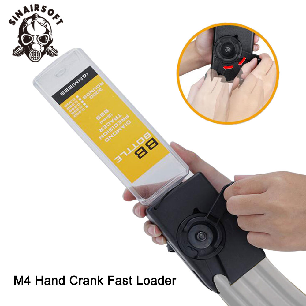 M4 Quick Loader 3000 Rounds Hand Crank Storage Bottle Speedloader Large Capacity BB Converter For Hunting Paintball Accessories