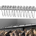 12pcs/pack Roller Ball Shower Curtain Rings Hooks Rust-Resistant Curtain Accessories Polished Satin Nickel Iron Hooks#YL5