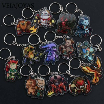 1-53 Styles Dota Double Side Acrylic Key Chains for Men Women Dota2 Pudge AXE Kael Roshan jugg Figures Keychain Charms Keyring Holder Porte Clef Game Jewelry