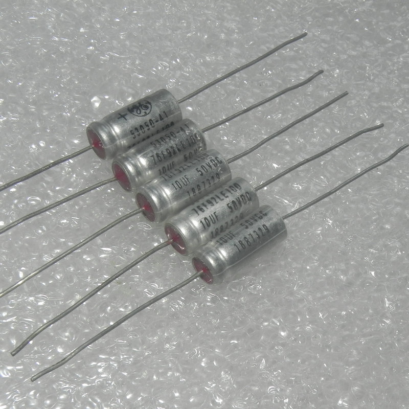 Original new 100% 50v10uf 10MFD 50VDC cathode red head copper foot aluminum electrolytic capacitor 8*18MM (Inductor)
