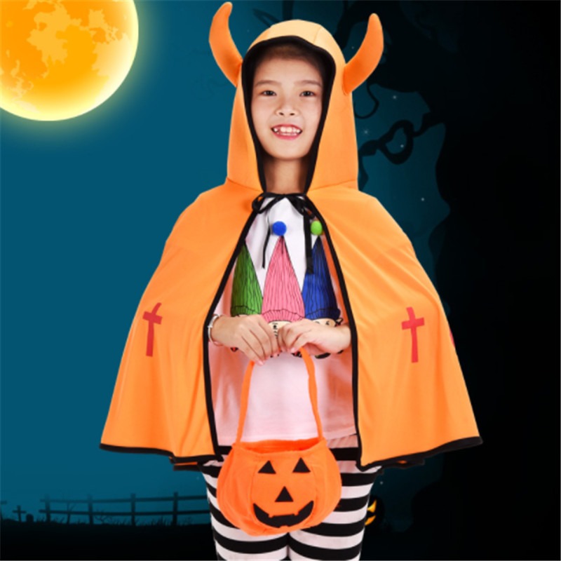 New arrivals Halloween Pumpkin Bag Portable Halloween Prop Basket Non-woven Candy Bag Three-dimensional Pumpkin Bag 21g