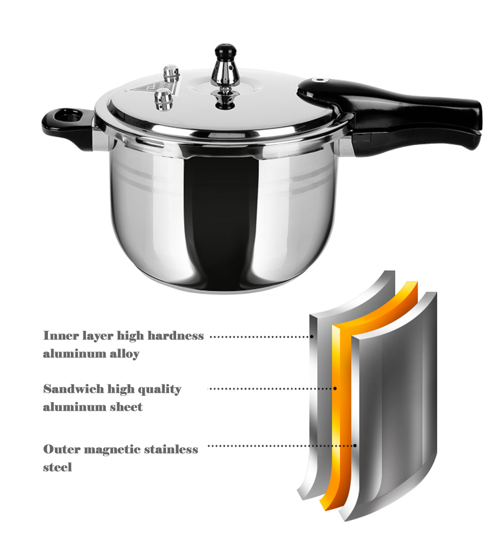 304 Stainless steel pressure cooker soup stew pot cookware kitchen cooking mini Commercial steamer induction gas stove cooker