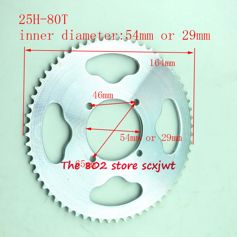 25H Rear Chain Sprocket 80T tooth 54mm /29mm For Pocket Dirt Bike ATV Quad Go Kart Buggy Scooter Minimoto Motorcycle