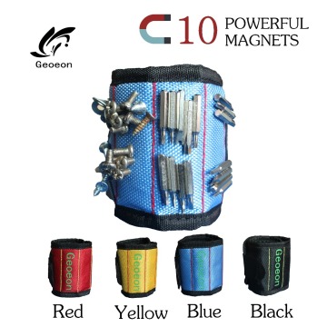 Geoeon Magnetic Wristband Tool bag 10pcs Strong Magnets Hand Bracelet Pouch Bag Electrician Tool Bag For Holding Screws D28