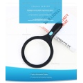 138mm Large Size Handheld with 12 LED Lights Non-Slip Handle Magnifying Mirror HD Reading Magnifying Glass