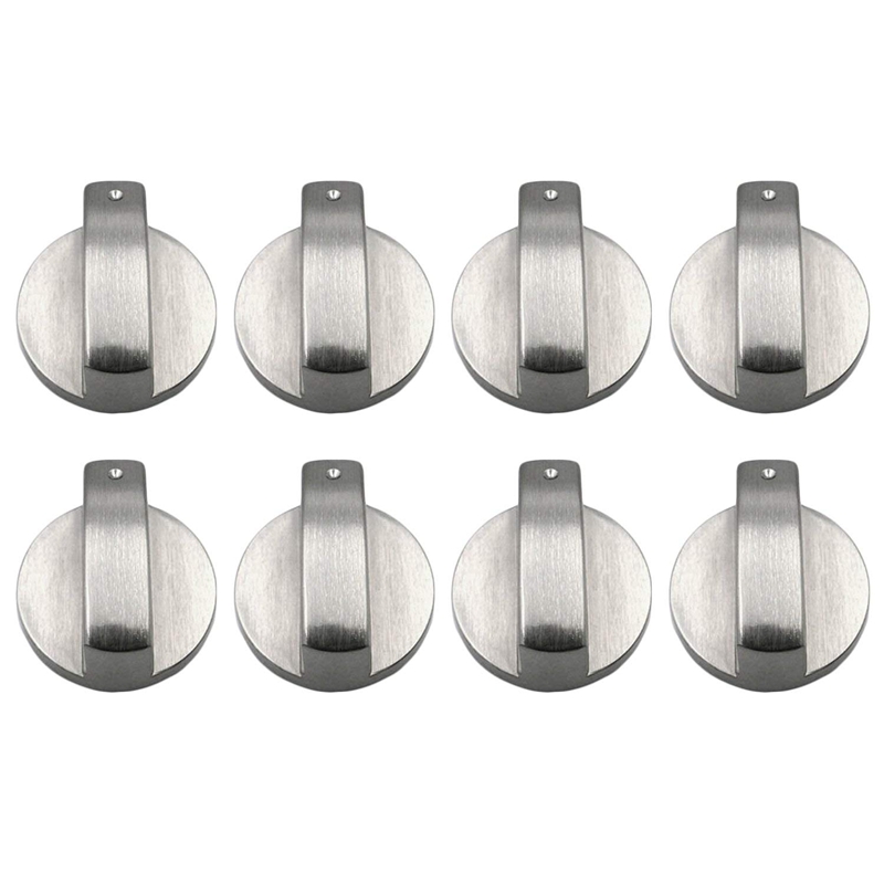 8 Pcs Zinc alloy Rotary Switch Control Knobs Replacement Accessories for Kitchen Cooker Gas Stove Oven Cooktop (Diameter: 8mm/ 0