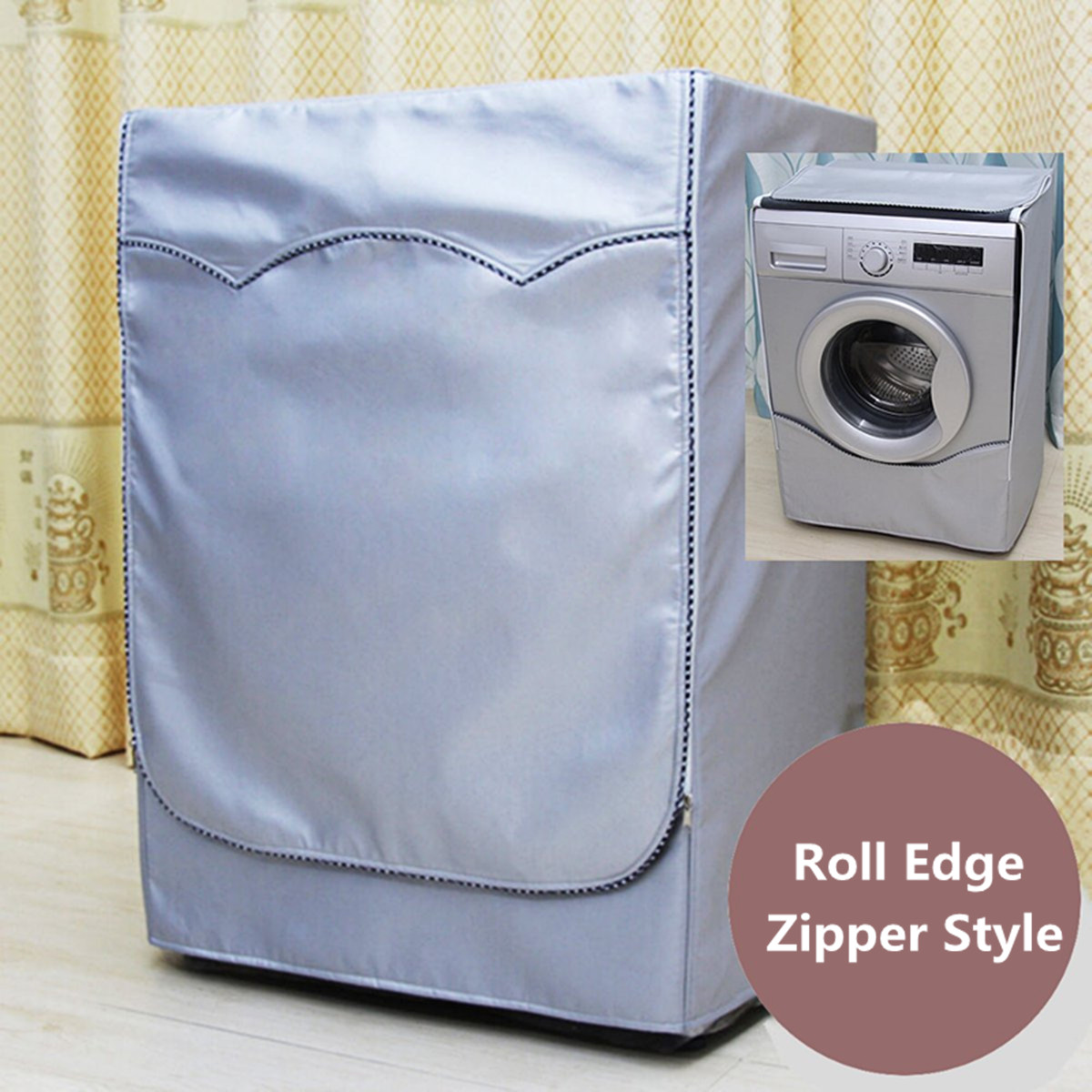 Fully Automatic Roller Washer Sunscreen Washing Machine Waterproof Cover Dryer Silver Dustproof Washing Machine Cover S/M/L/XL