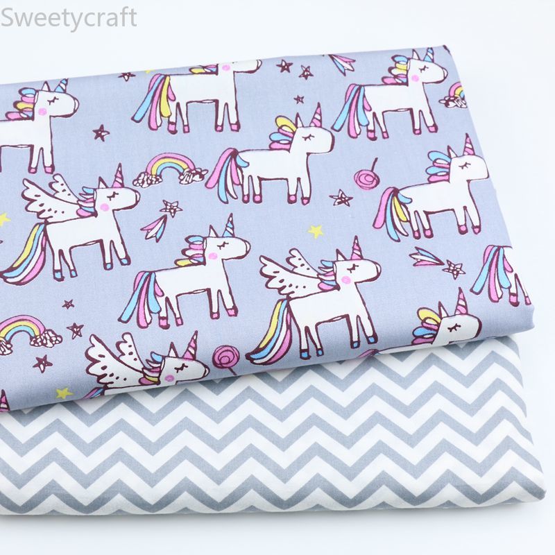 Unicorn 100% Cotton Fabric By Meter Diy Sewing Patchwork Quilt Cloth Bedding Blanket Sheet Pillow Decor Handmade Craft Tissus