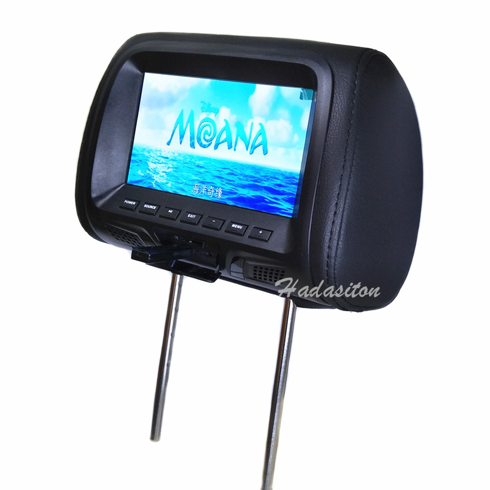 2PCS Universal 7" screen Car monitor MP5 player Headrest monitor Support AV/USB/SD input/FM/built-in Speaker