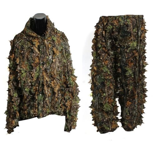 3D Leaf Adults Ghillie Suit Woodland Camo/Camouflage Hunting Deer Stalking in
