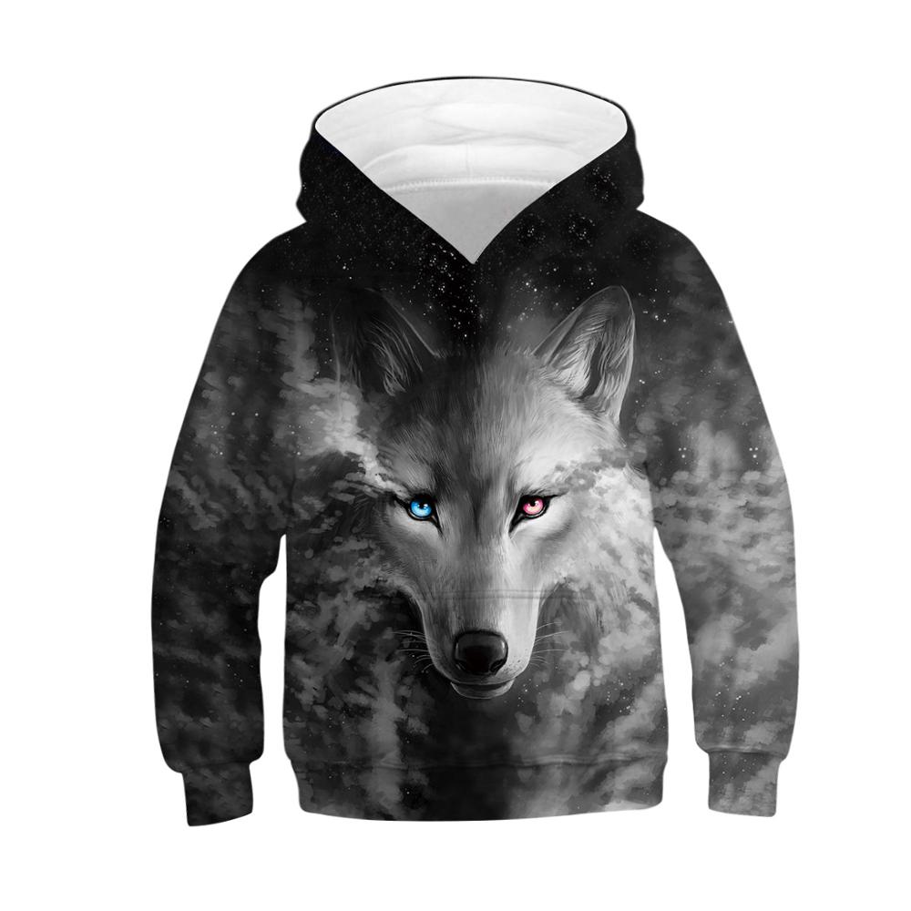 Domineering Lion Boys Hoodies 3D Digital Printing Tiger And wolf Boys Jacket Big Size Casual Kids Sweater 5-14 Years Kid Clothes