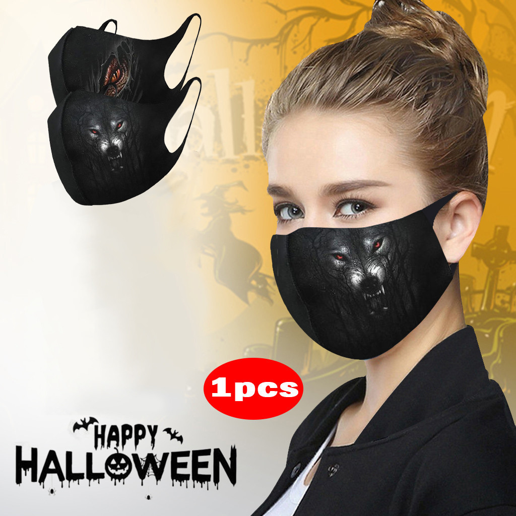 Unisex Windproof Universal Mouth Masks Animal Print Face Masks Windproof Dustproof Mouth-muffle masque lavable Halloween Cosplay