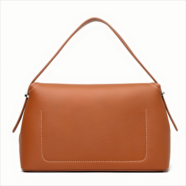 Leather flip-top fashion handbag for women