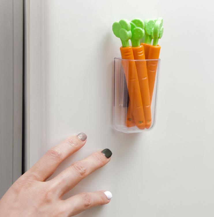 5PCS Food Sealing Clip Cartoon Orange Carrot Shape Moisture-Proof Closure Clamp for Food Fresh Keeping
