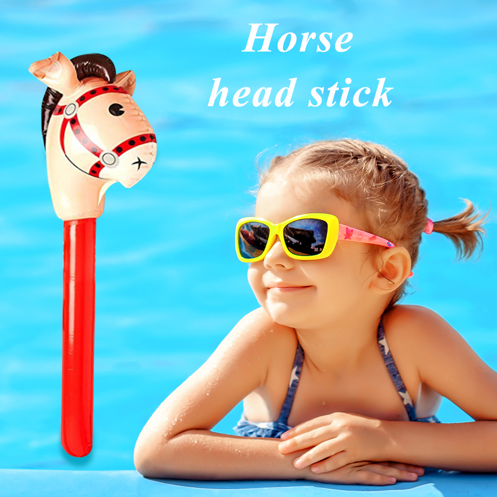 1pc Kids Stick Horses Ride On Animal Toys For Children Outdoor Riding Game Plaything Horsehead Inflatable Horse Toy