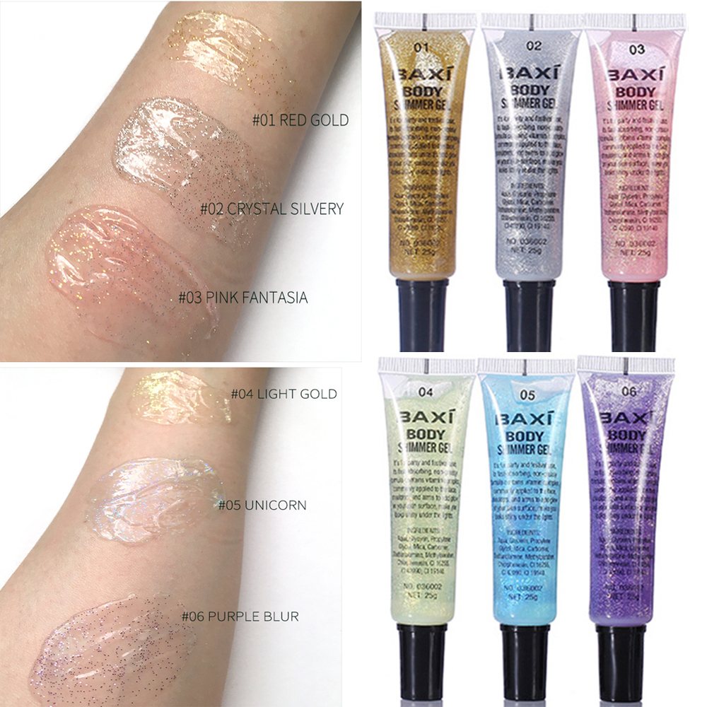 6 Colors Holographic Lip Flash Nail Decoration Tattoo Sequins Eye Makeup Eyeshadow Shimmer Body Glitter Gel Tattoo Sequins