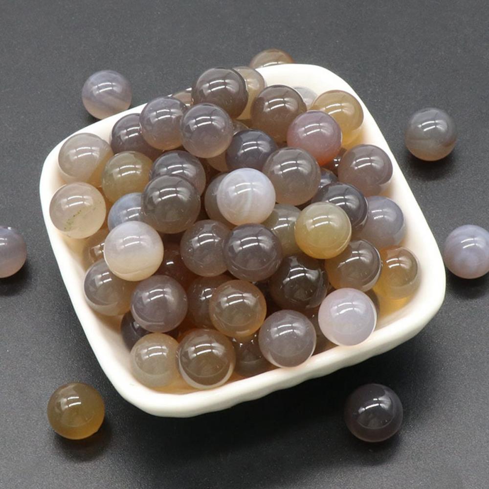 20MM Gray Agate Chakra Balls for Stress Relief Meditation Balancing Home Decoration Bulks Crystal Spheres Polished
