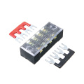 600V 15A 4P Double Row Wire Barrier Terminal Block Dual Row Terminal Block with 2 Connector Strips Power Distribution Terminal