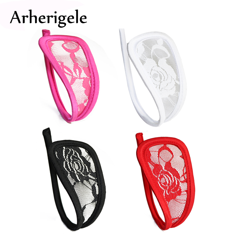 Arherigele Lace Flower Lingerie Women C-string Thongs Spandex C-Shaped Seamless Sexy Panty Invisible Underwear Knickers Briefs