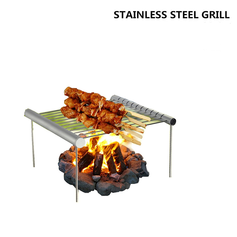 Portable Stainless Steel BBQ Grill Folding BBQ Grill Mini Pocket BBQ Grill Barbecue Accessories For Home Park Use portable grill