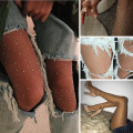 Women's Fishnet Elastic Stockings Fashion Diamond Mesh High Waist Stocking Crystal Rhinestone Design Long Female Stockings