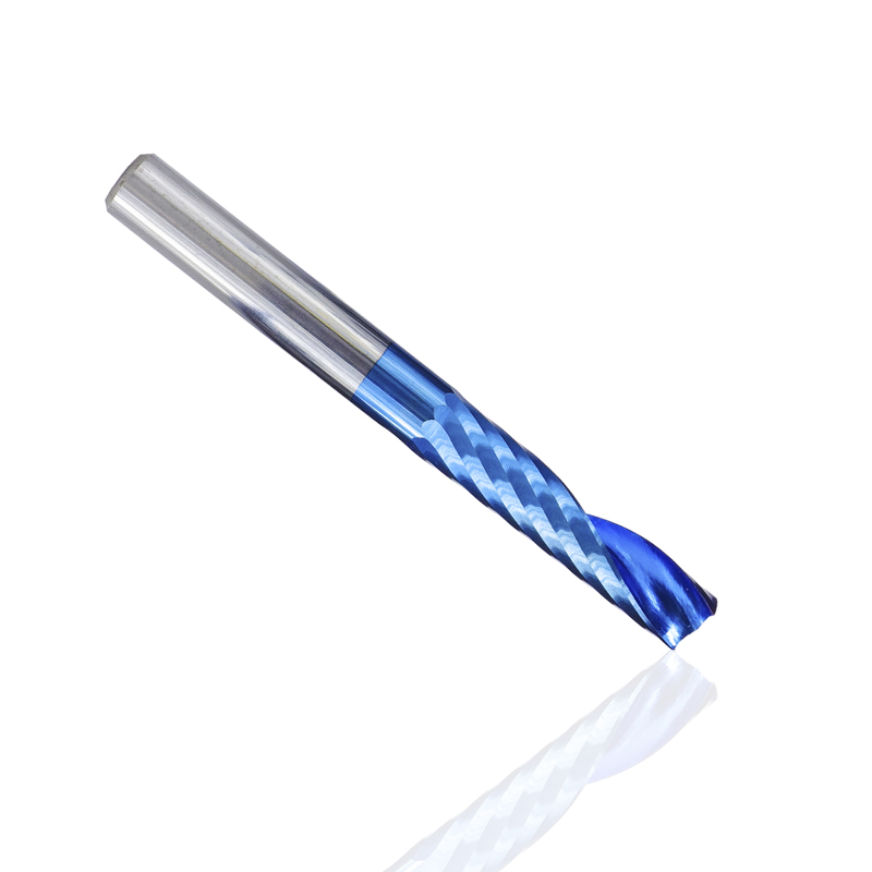 XCAN 1pc 4/6mm Shank 1 Flute End Mill Carbide End Mill Blue Coating CNC Router Bit Single Flute End Mill Milling Cutter