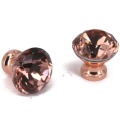 2PCS 30mm Rose Gold High Quality Diamond Crystal Handles/Crystal Glass Knobs With Zinc Base For Furniture
