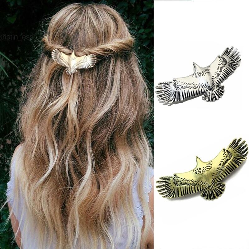 Viking Hair Jewelry Eagle Animal Vintage Style Antique And Antique Minimalism Color Hair Clips Hairpins For Girl Women Female