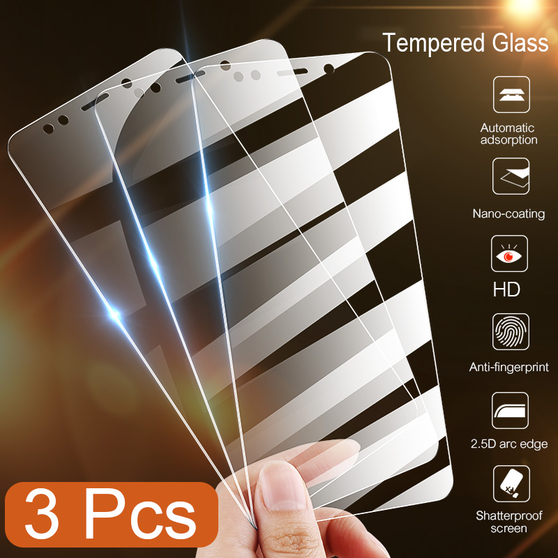 3Pcs Full Cover Tempered Glass For Xiaomi Redmi Note 7 9s 5 8 Pro 8T 9 Pro Max Screen Protector For Redmi 5 Plus 6A Glass Film