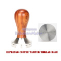 Espresso Coffee Tamper Flat/Thread Base Coffee Powder Hammer with 304 Stainless Steel Wooden Handle Professional Coffee tools