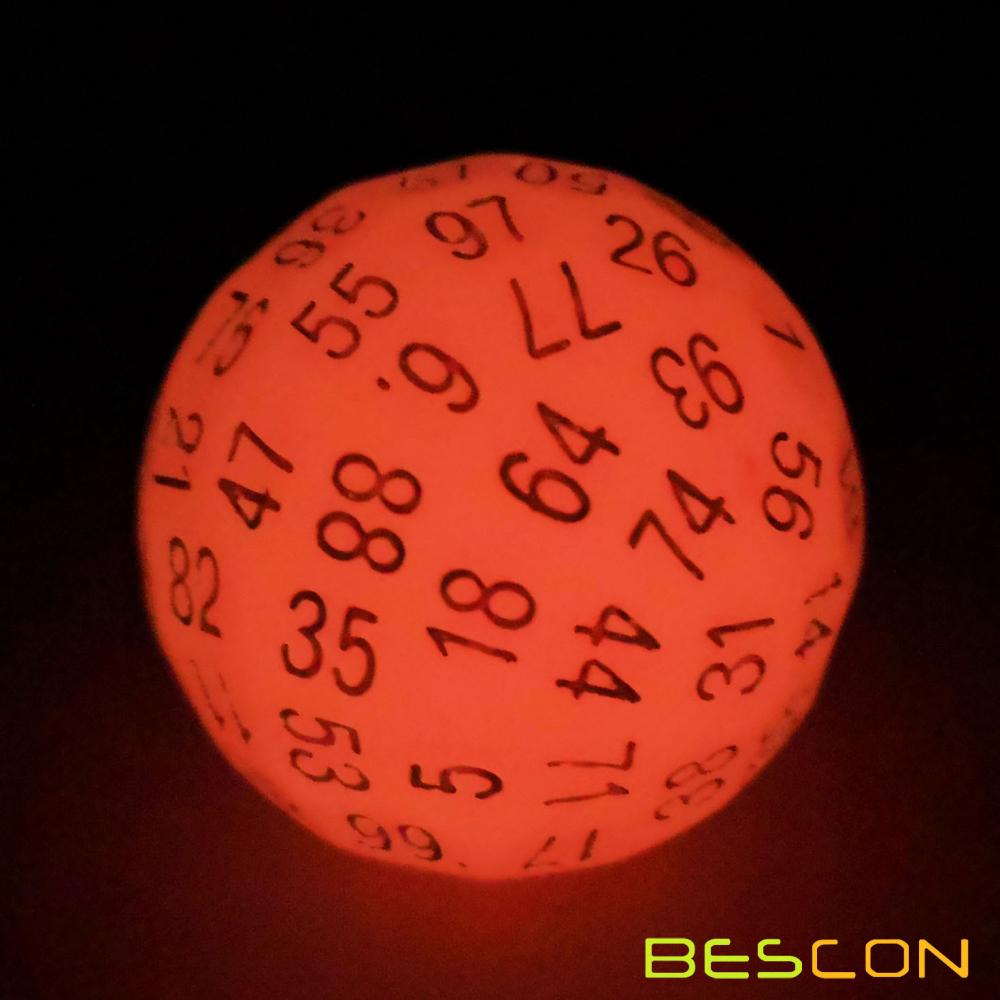 Cerise Red Luminous D100 Dice 1